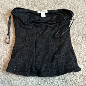 Whit House Black Market Black Lace Tube Top